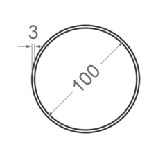 Алюминиевая труба круглая Ø100мм S3мм (анодированная)