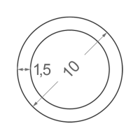 Алюминиевая труба круглая Ø10мм S1.5мм (анодированная)