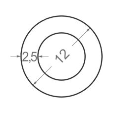 Алюминиевая труба круглая Ø12мм S2.5мм (без покрытия)
