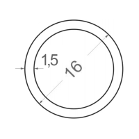 Алюминиевая труба круглая Ø16мм S1.5мм (анодированная)
