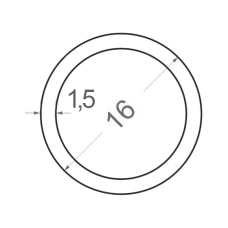 Алюминиевая труба круглая Ø16мм S1.5мм (анодированная)