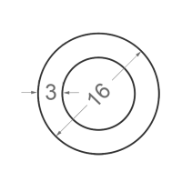 Алюминиевая труба круглая Ø16мм S3мм (без покрытия)