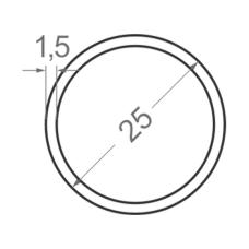 Алюминиевая труба круглая Ø25мм S1.5мм (без покрытия)