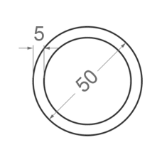 Алюминиевая труба круглая Ø50мм S5мм (без покрытия)