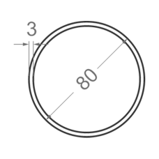 Алюминиевая труба круглая Ø80мм S3мм (анодированная)