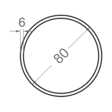 Алюминиевая труба круглая Ø80мм S6мм (анодированная)
